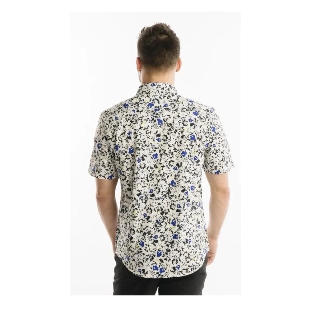 NWT Zyia Active Echo Beach Tropical Print Short Sleeve Travelers Shirt‎ Men's XL